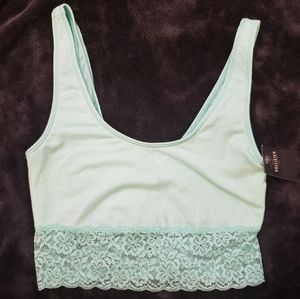 Hollister Co Aqua Lace Trim Unlined Bralette Top